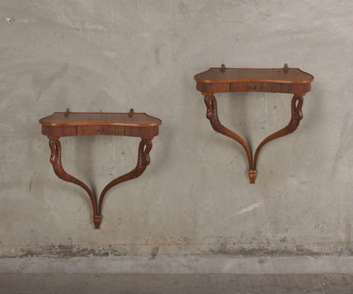 PAIR OF 1940S SWAN WALL CONSOLES