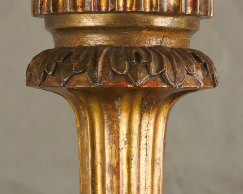 PAIR OF 19TH C POLYCHROME FINIALS