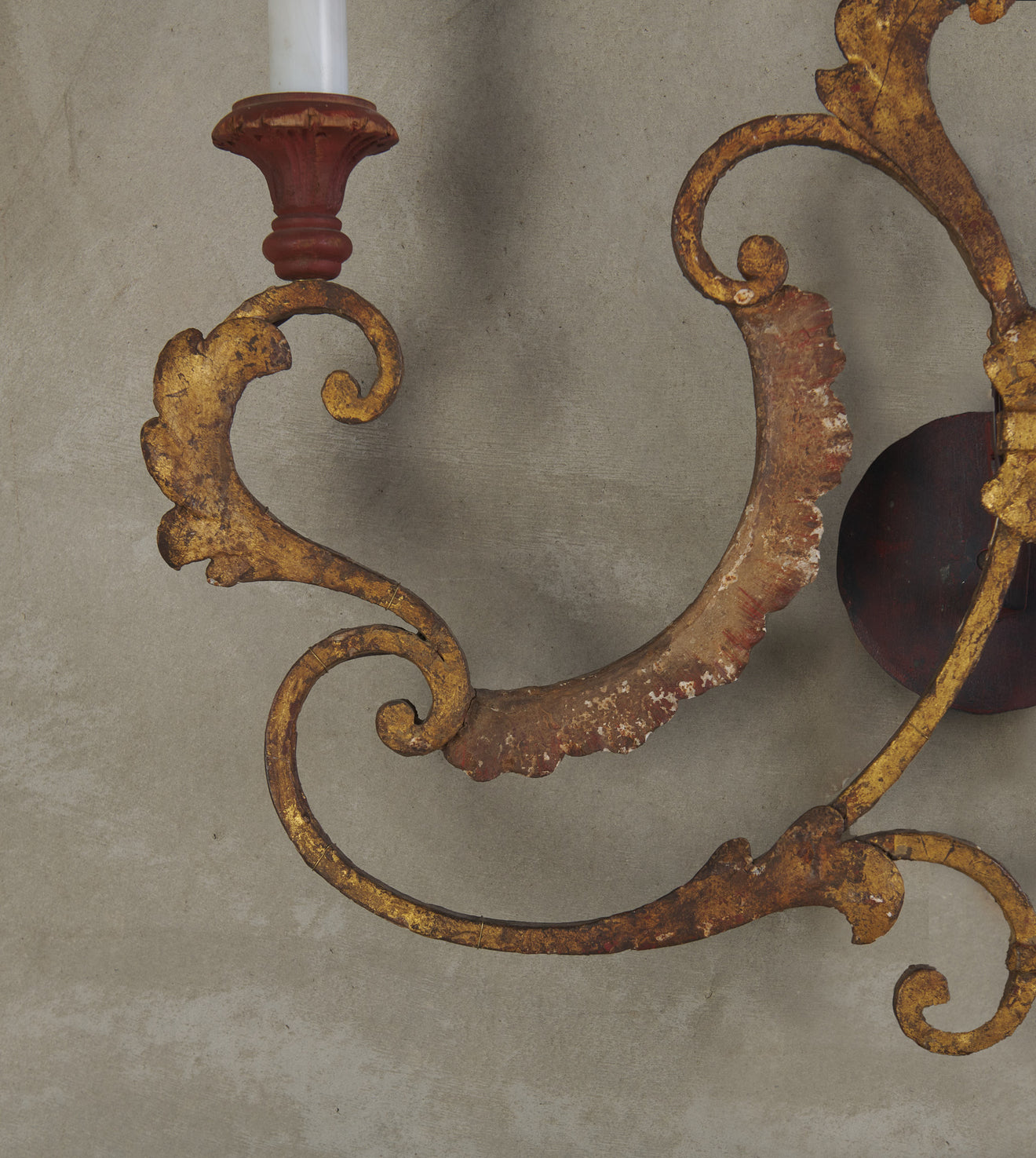 PAIR OF 19th C ELECTRIFIED WROUGHT IRON SCONCES