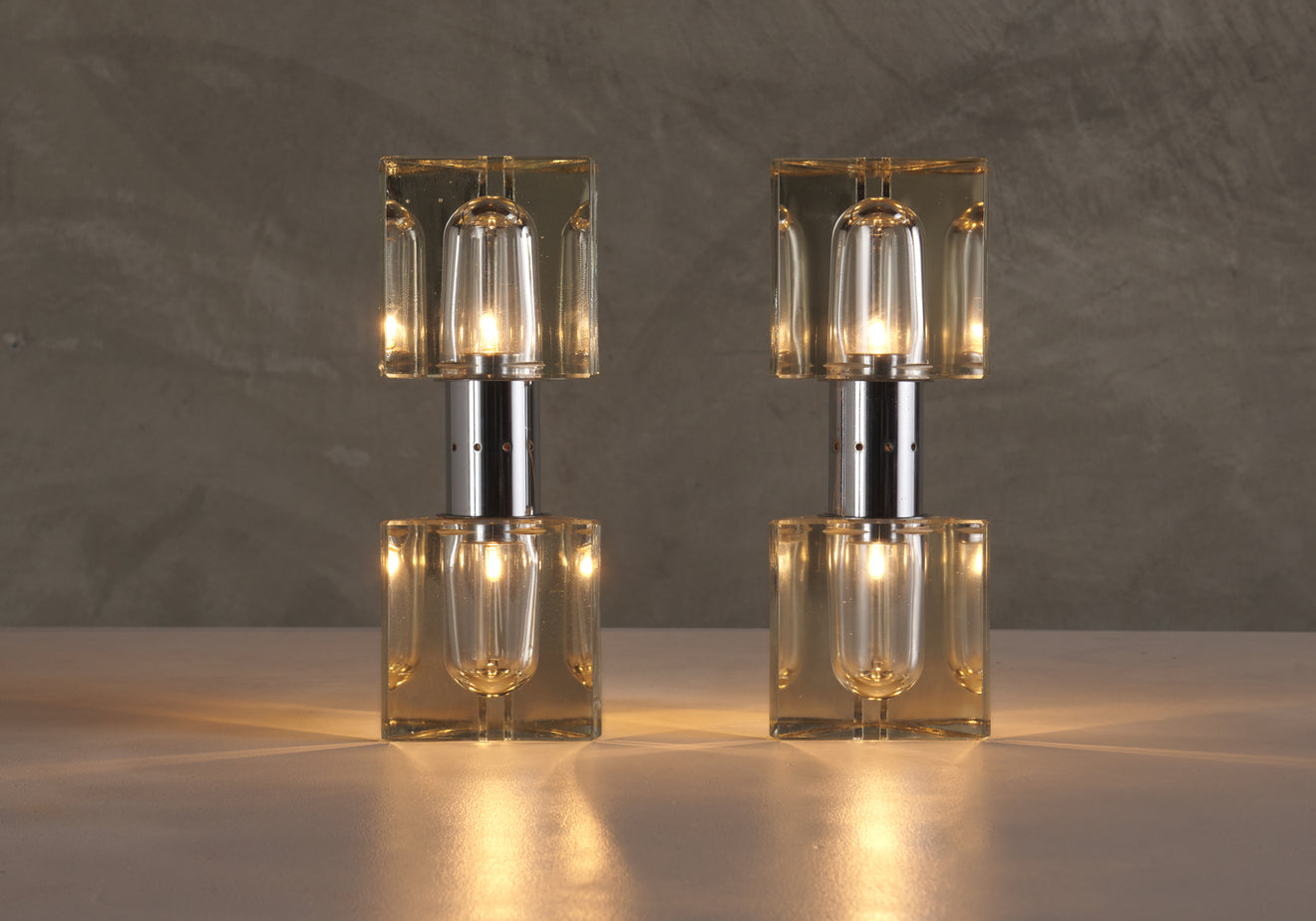 PAIR OF ALESSANDRO MENDINI DOUBLE LIGHTS, ITALY, 1970's
