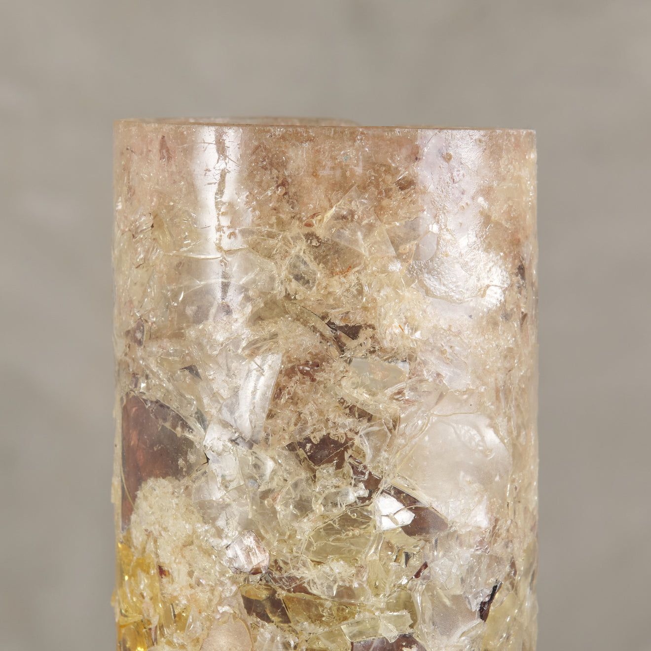 PAIR OF AMBER FRACTAL RESIN TABLE LAMPS, MID 20TH C