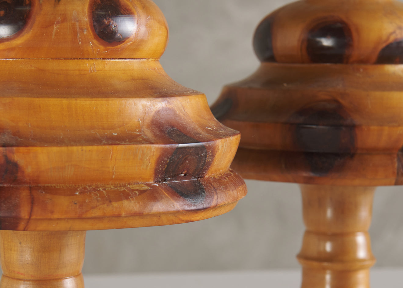 PAIR OF BRAZILIAN BUTTERFLY WOOD TABLE LAMPS, 20TH C