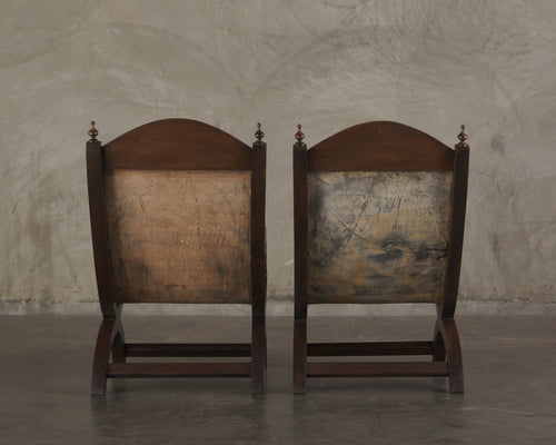 PAIR OF BUTAQUE ARM CHAIRS