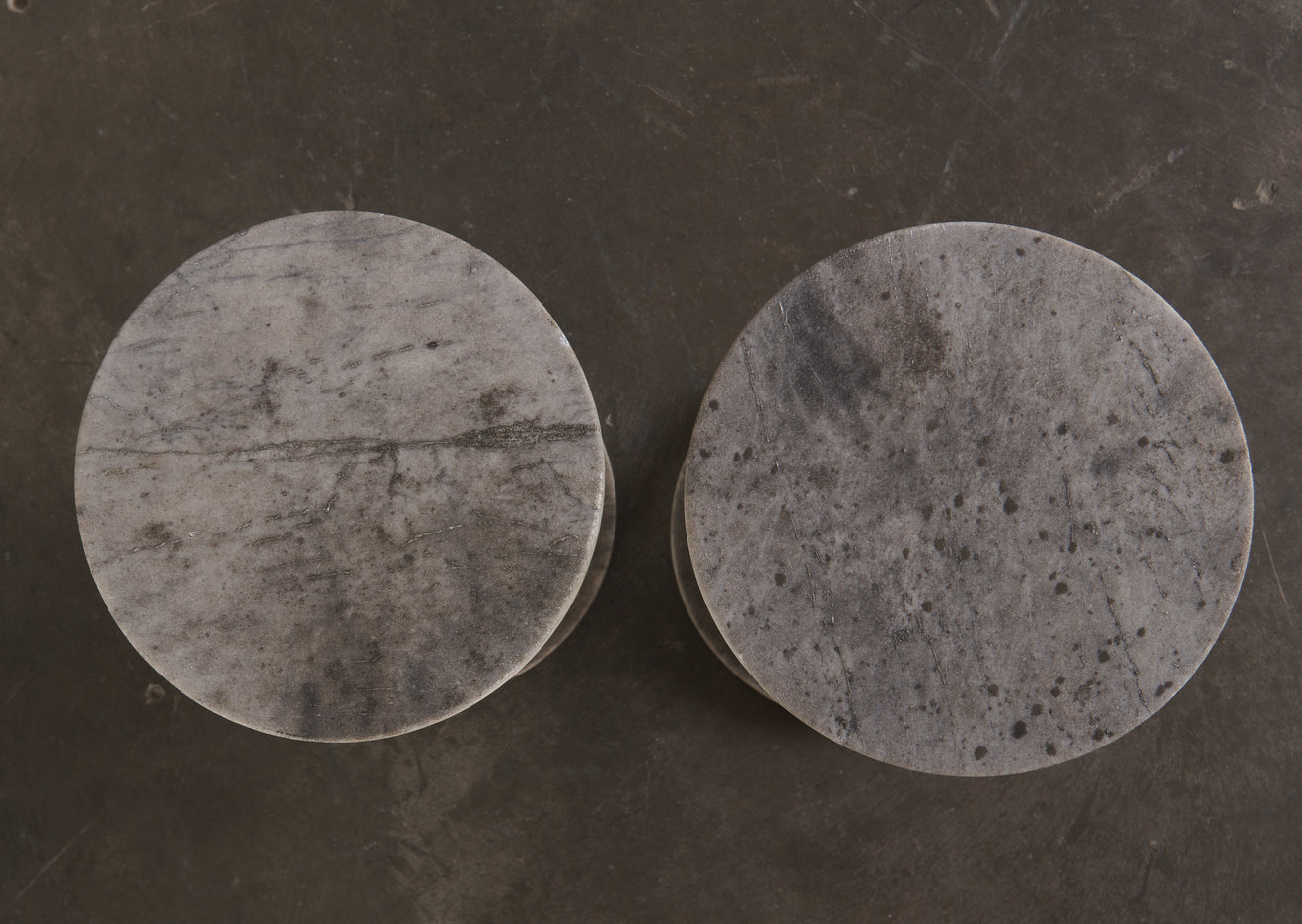PAIR OF CARRERA MARBLE STOOLS/TABORETS, C1950
