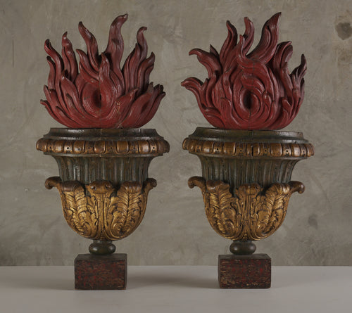 PAIR OF CARVED CLASSICAL ARCHITECTURAL ELEMENTS, ITALIAN, 18TH C