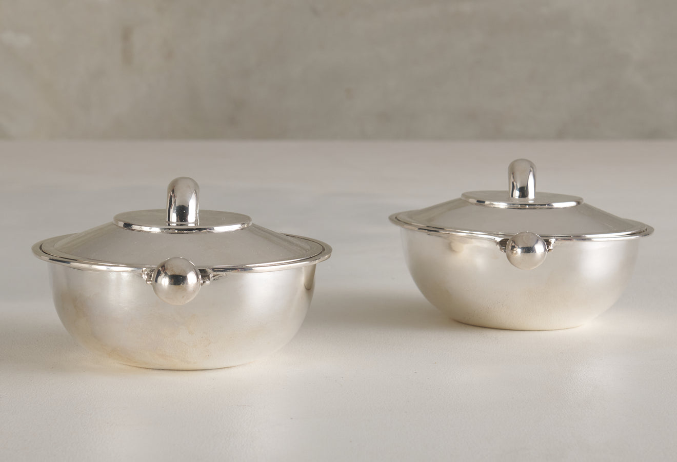 PAIR OF LUC LANEL (1893-1965) TRANSAT COVERED DISHES FROM SS NORMANDIE