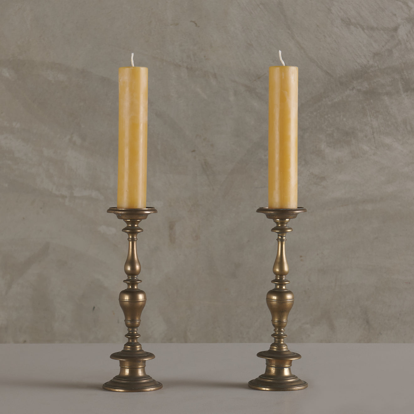 PAIR OF FLEMISH BRONZE CANDLE PRICKETS, 18TH C