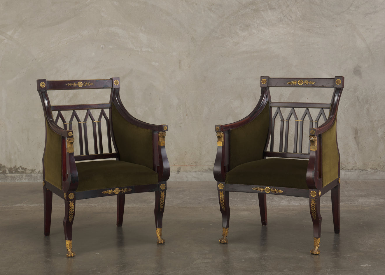 PAIR OF FRENCH,19TH C,EMPIRE FAUTEUILS