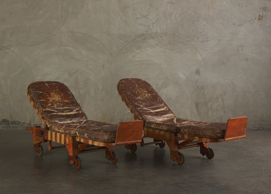 PAIR OF FRENCH ADJUSTABLE LOUNGES