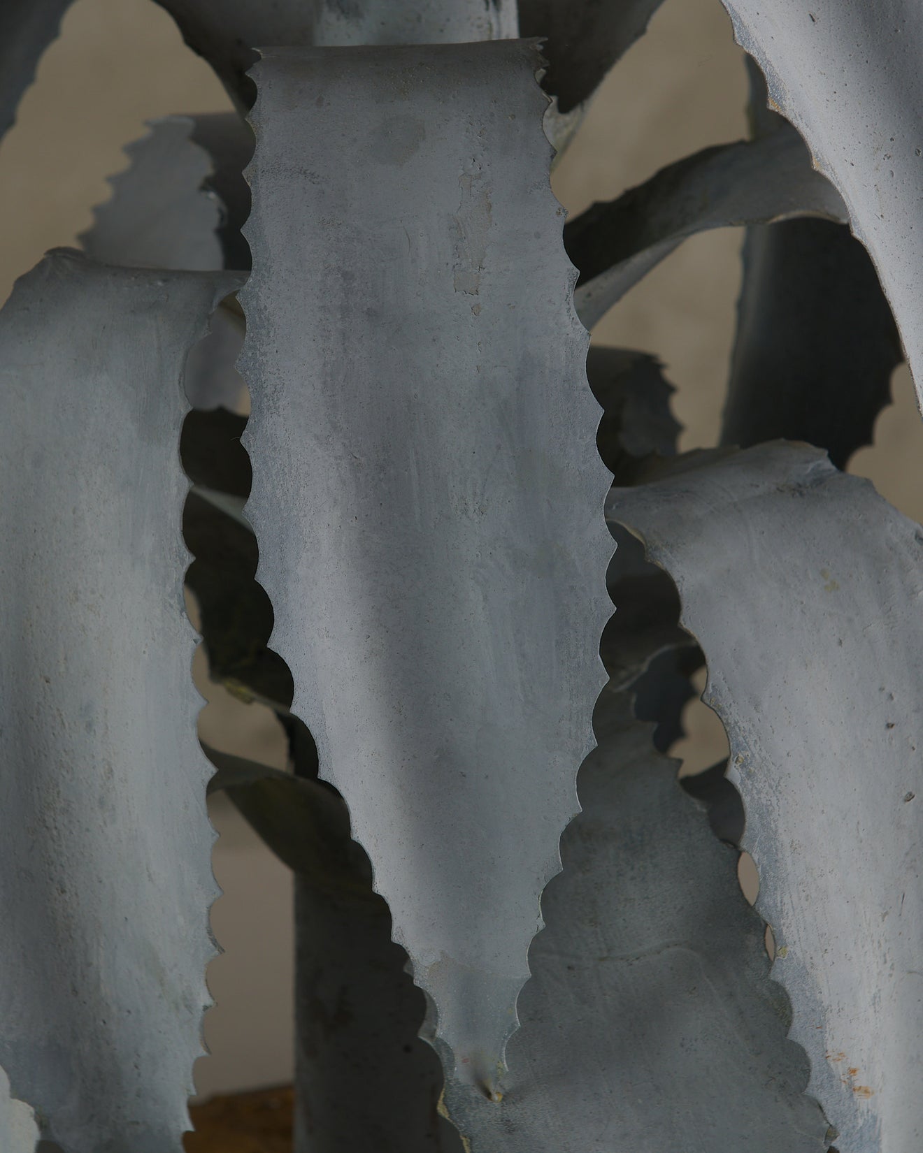 PAIR OF GALVANIZED STYLIZED AGAVE PLANTS