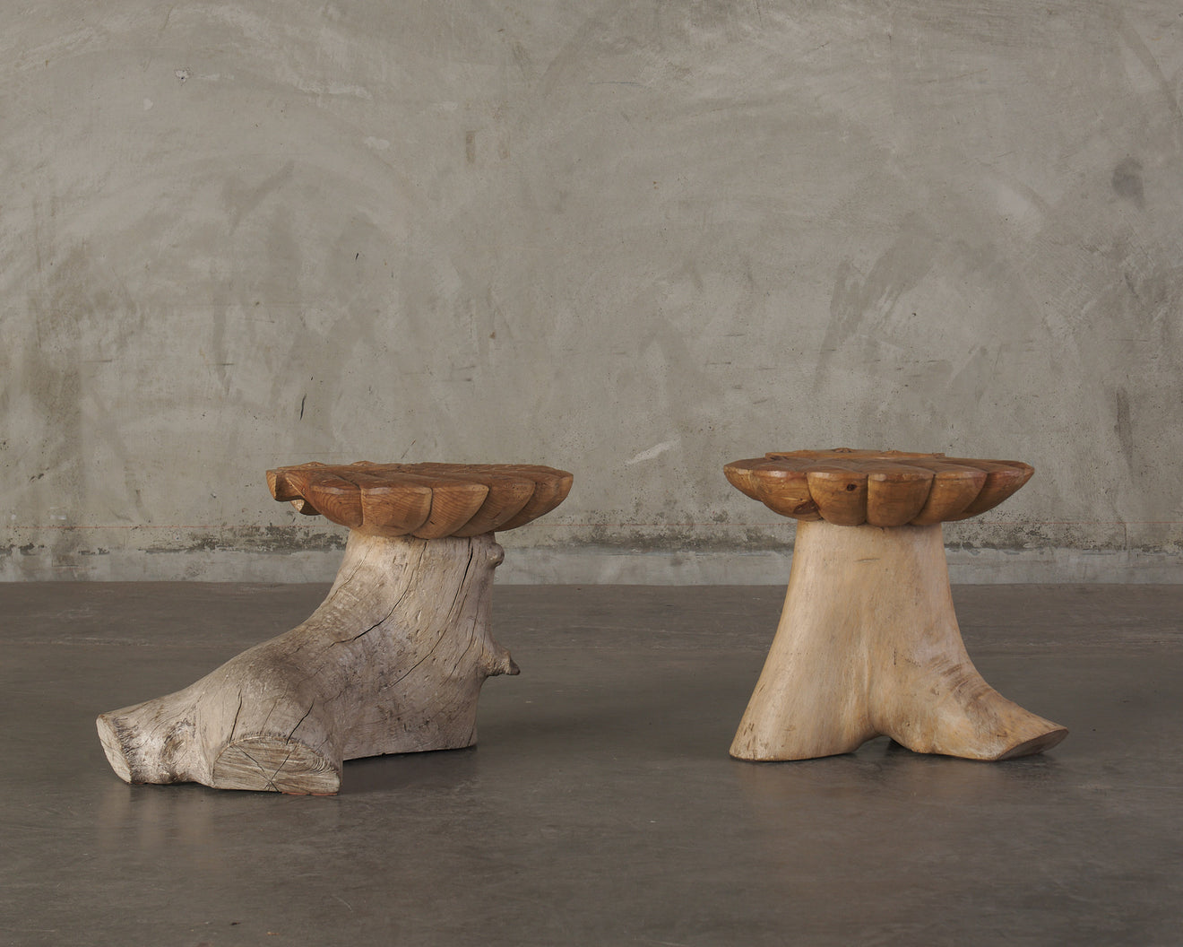 PAIR OF GROTTO STOOLS BY MIKE DIAZ