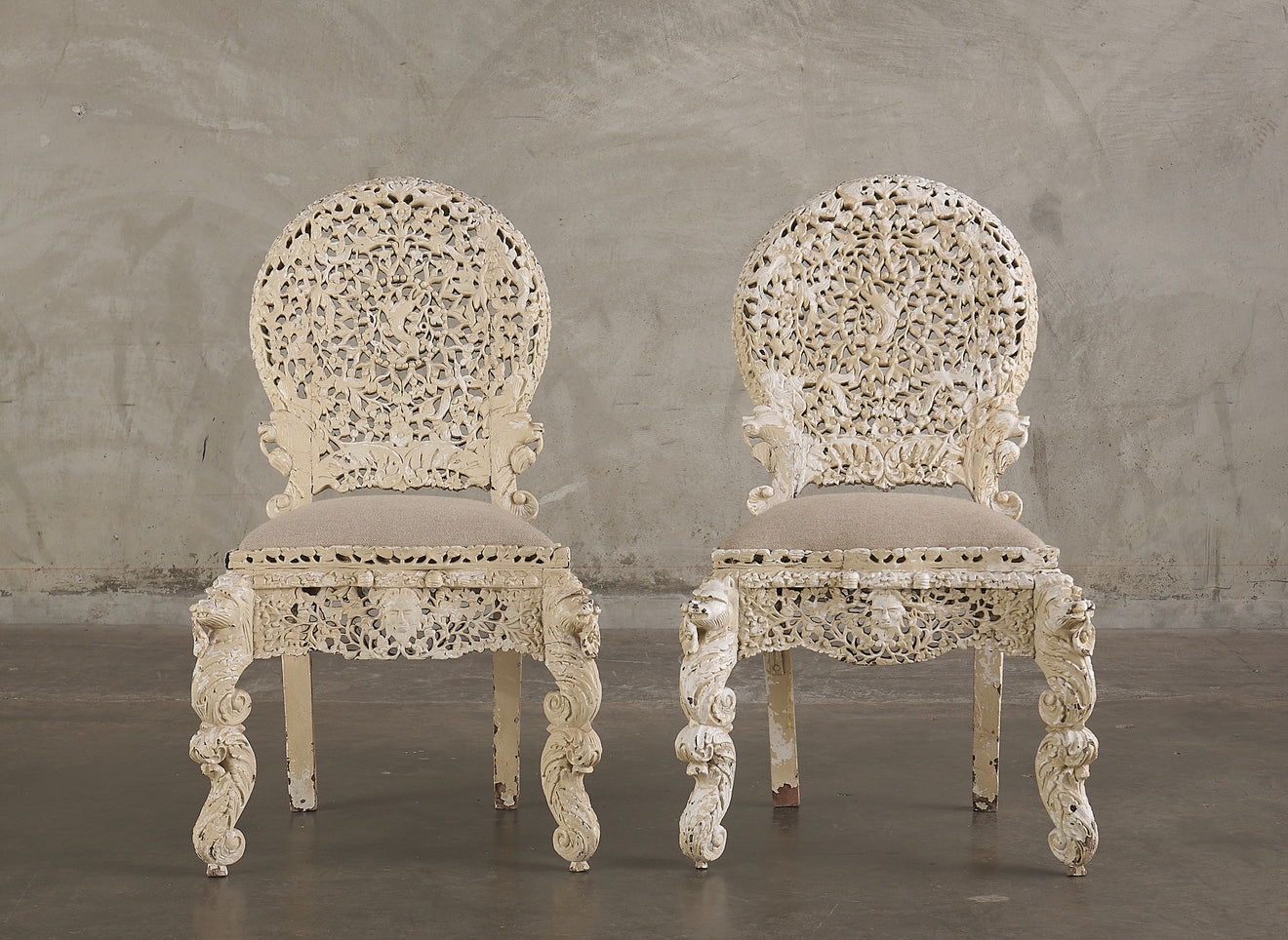 PAIR OF INDIAN SIDE CHAIRS