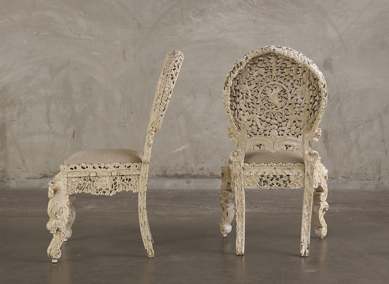 PAIR OF INDIAN SIDE CHAIRS