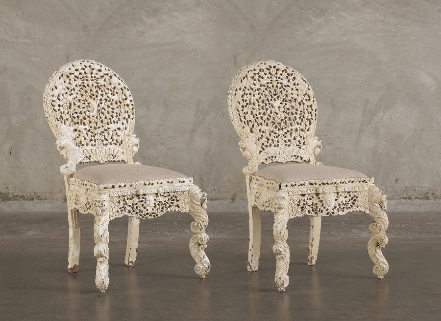PAIR OF INDIAN SIDE CHAIRS