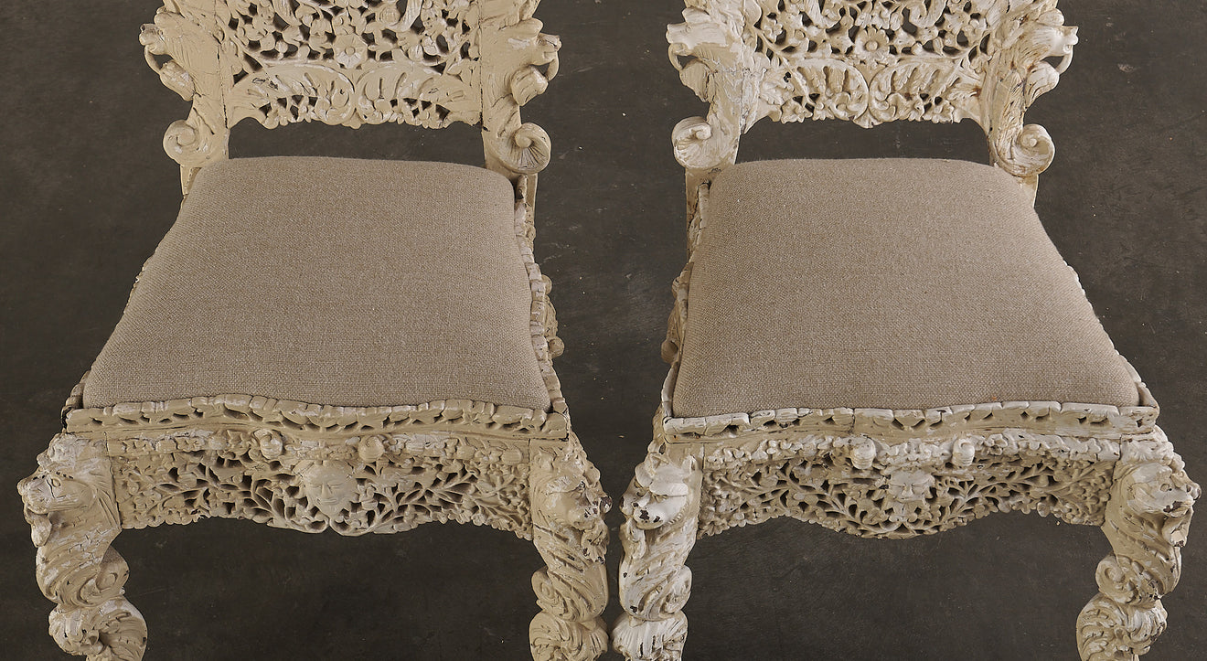 PAIR OF INDIAN SIDE CHAIRS