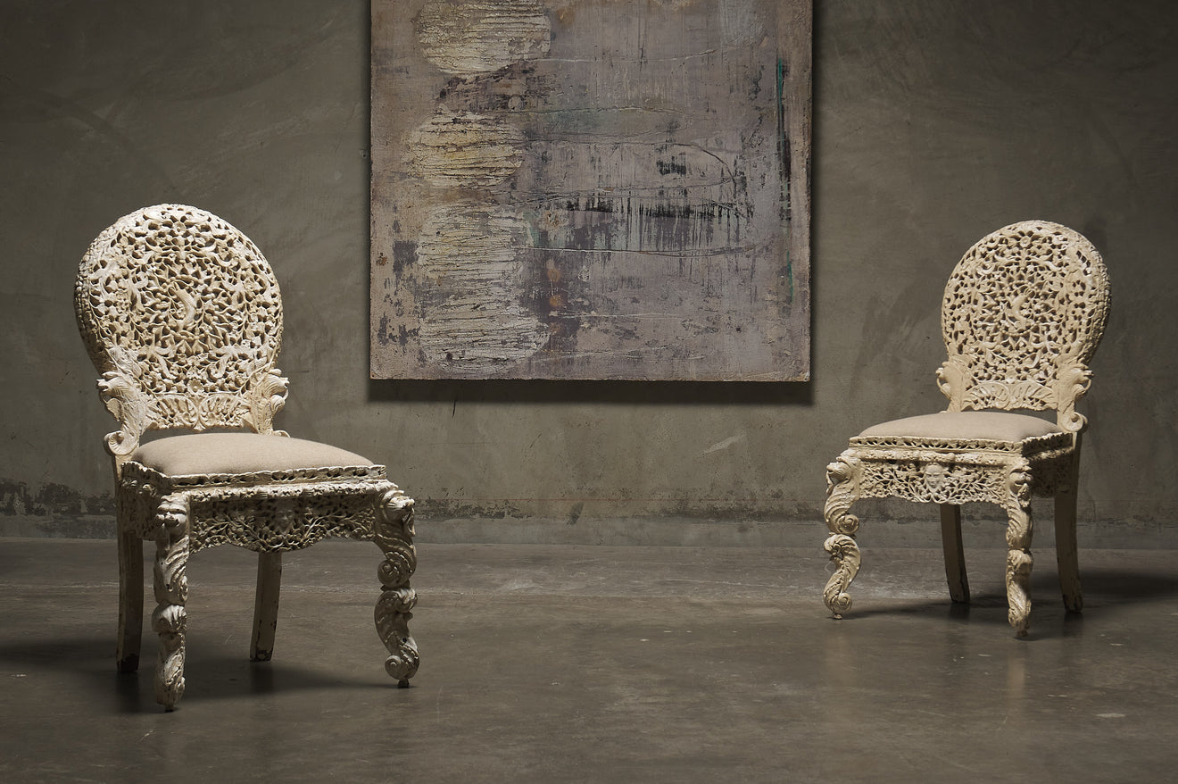 PAIR OF INDIAN SIDE CHAIRS
