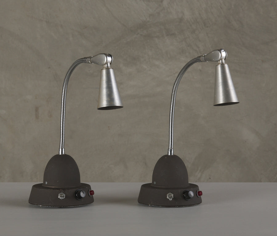 PAIR OF INDUSTRIAL ADJUSTABLE TABLE LAMPS