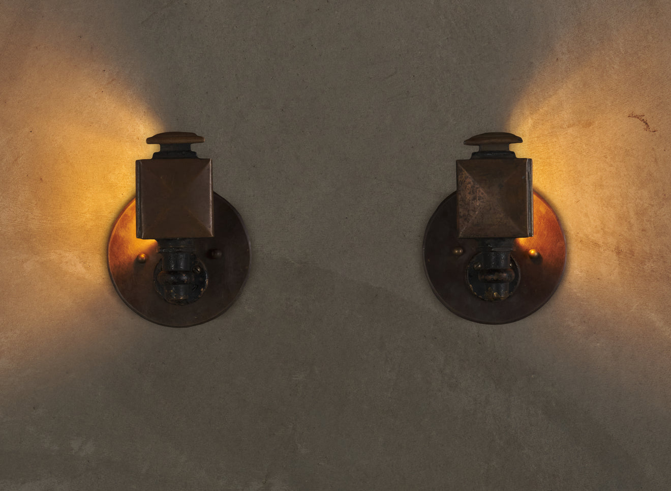 PAIR OF INDUSTRIAL PIVOTING SCONCES