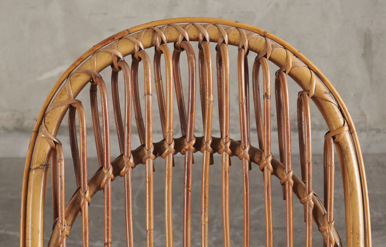 PAIR OF ITALIAN MID CENTURY RATTAN CHAIRS