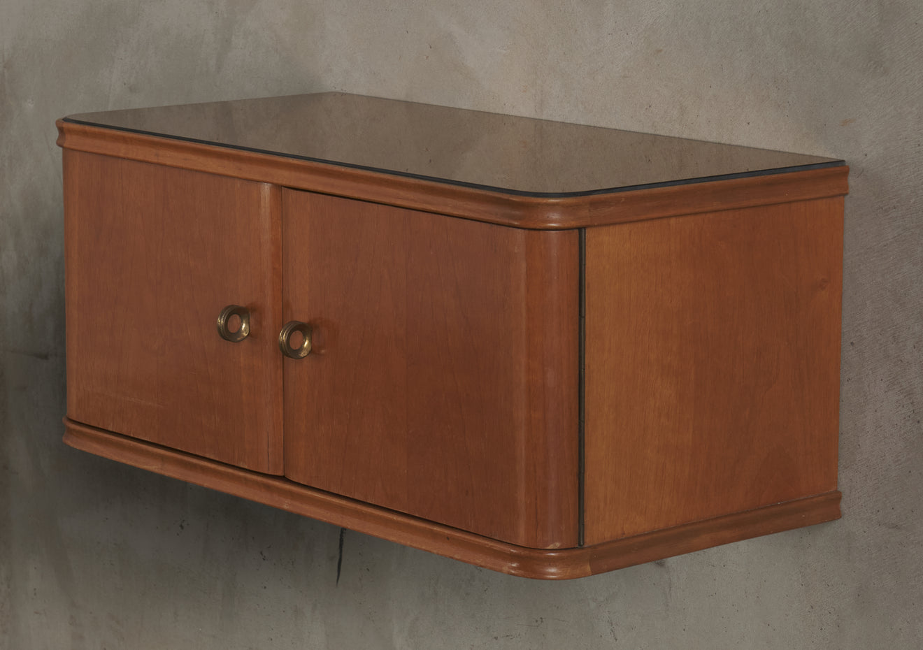 PAIR OF ITALIAN WALL MOUNTED NIGHT STANDS, c1950