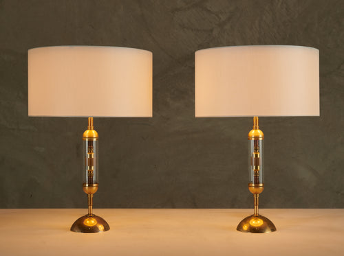 PAIR OF LUMINOUS PILL LAMPS BY GIANNI VALLINO