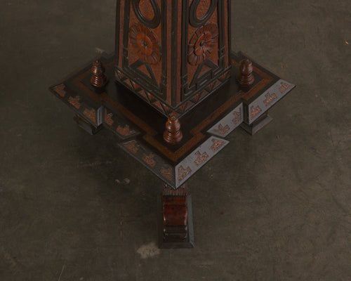 PAIR OF MAYAN REVIVAL SIDE TABLES