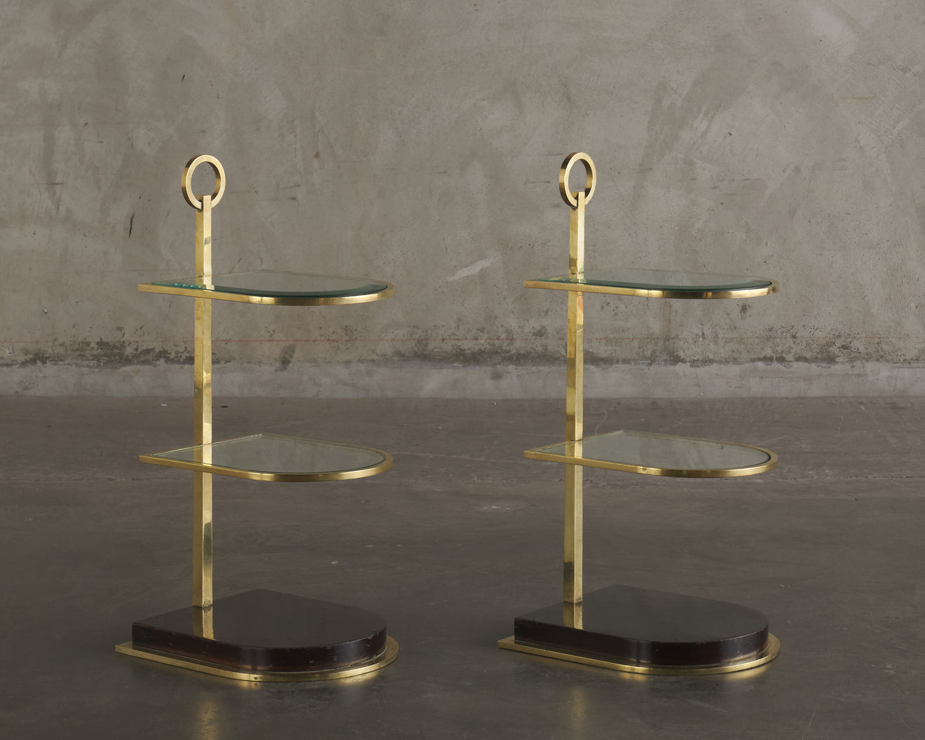PAIR OF MID CENTURY HOLLYWOOD REGENCY COCKTAIL STANDS