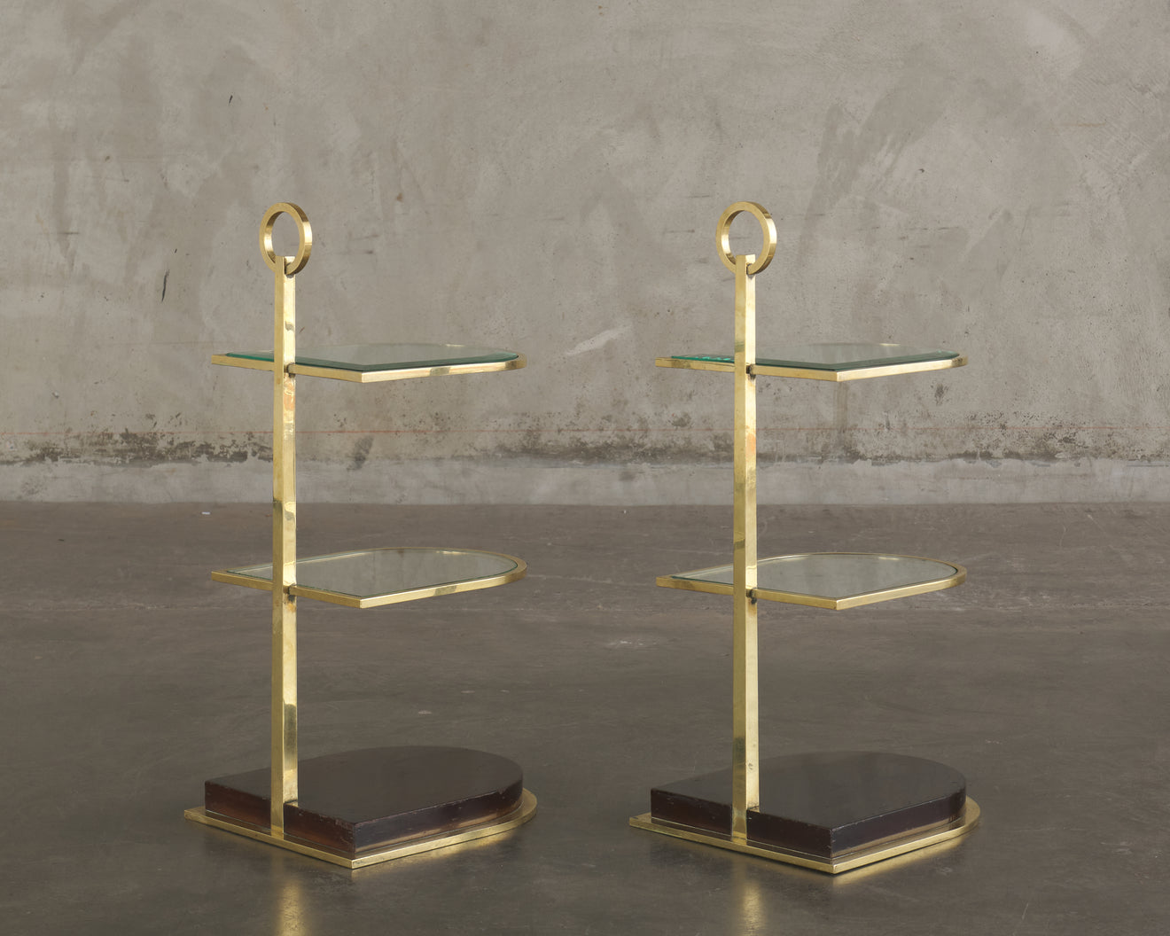 PAIR OF MID CENTURY HOLLYWOOD REGENCY COCKTAIL STANDS