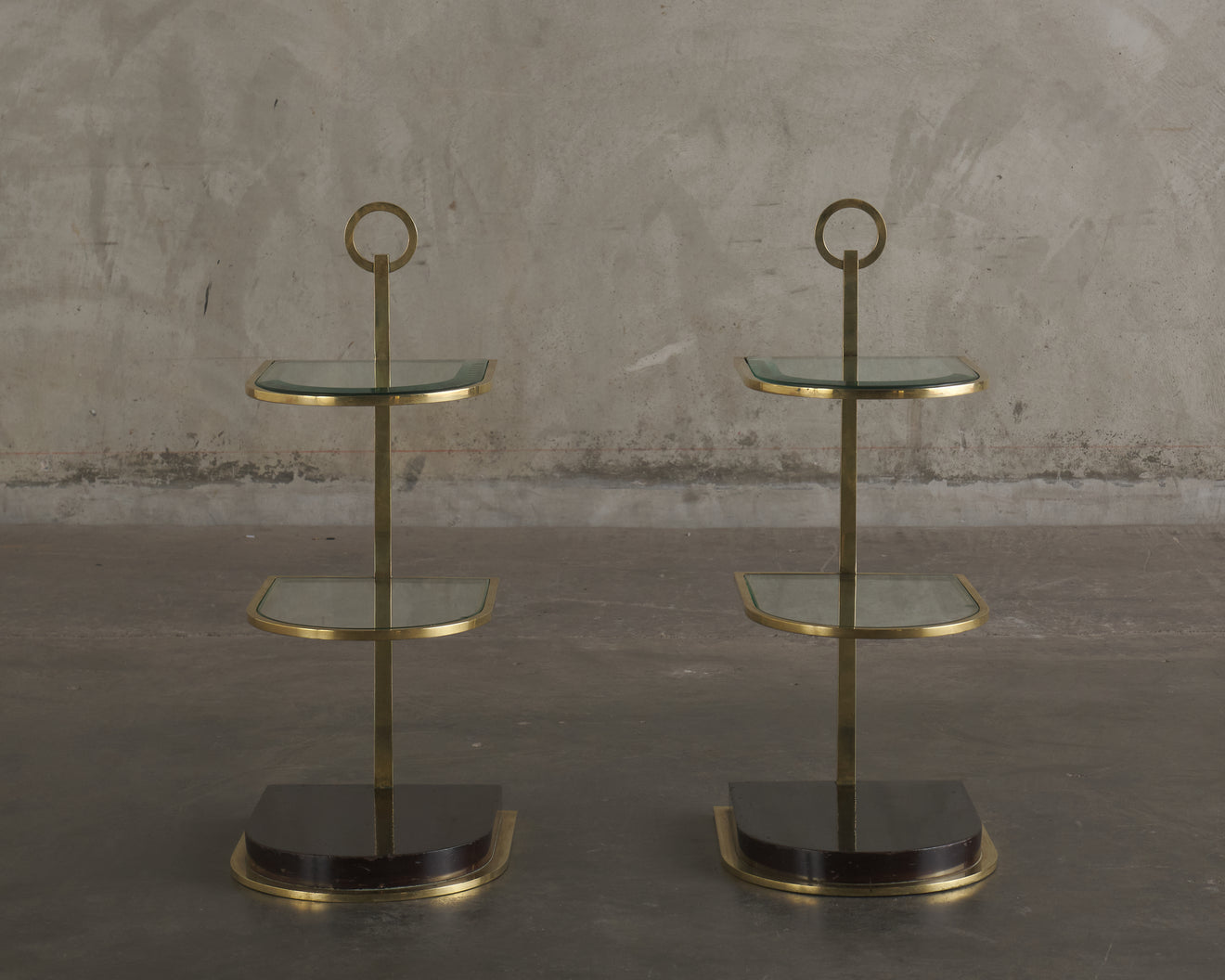 PAIR OF MID CENTURY HOLLYWOOD REGENCY COCKTAIL STANDS