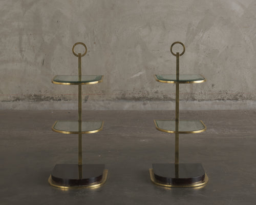 PAIR OF MID CENTURY HOLLYWOOD REGENCY COCKTAIL STANDS