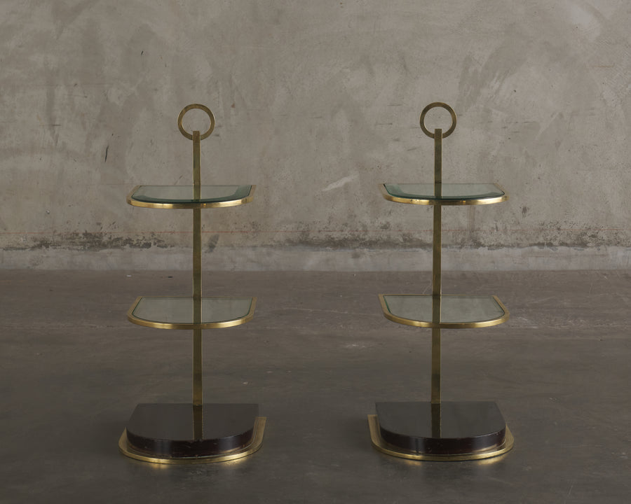 PAIR OF MID CENTURY HOLLYWOOD REGENCY COCKTAIL STANDS