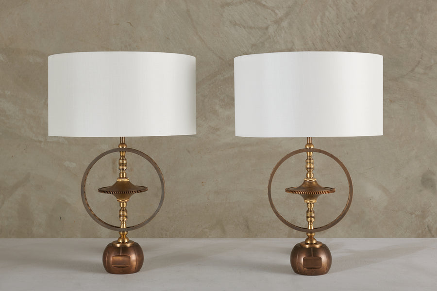 PAIR OF TOUPIE ENCAGEE LAMPS BY GIANNI VALLINO
