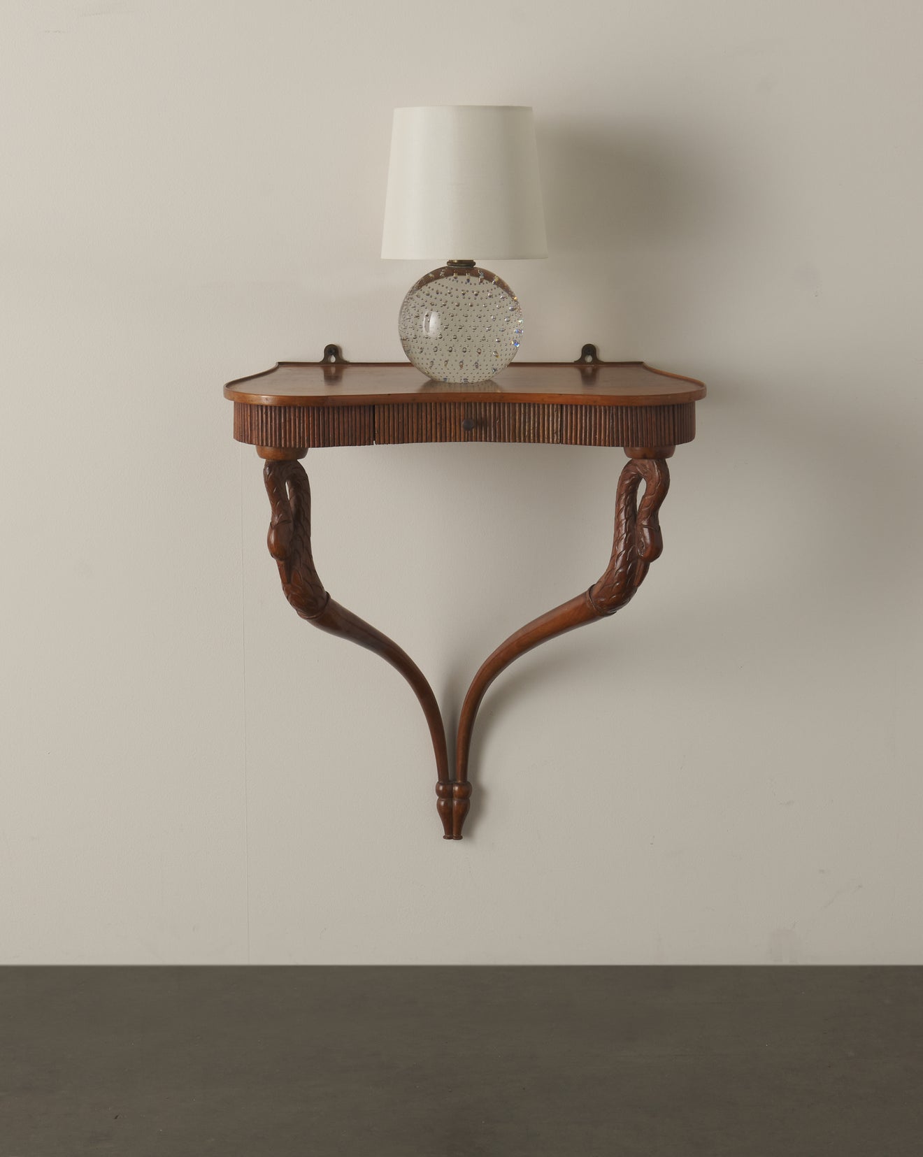 PAIR OF 1940S SWAN WALL CONSOLES