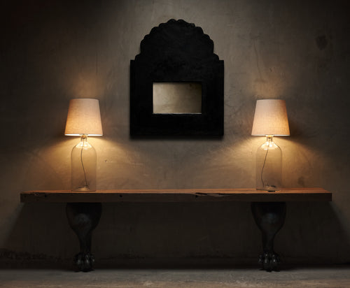 PAIR OF ENGLISH GLASS JAR TABLE LAMPS c1900