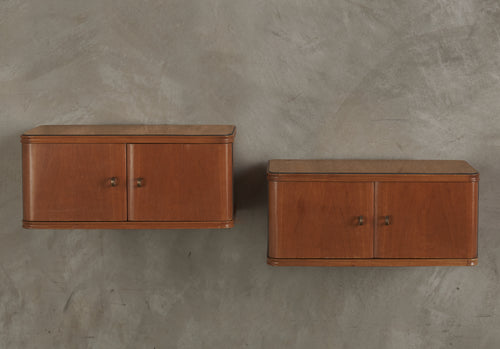 PAIR OF ITALIAN WALL MOUNTED NIGHT STANDS, c1950