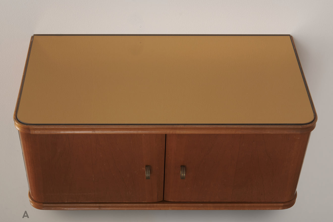 PAIR OF ITALIAN WALL MOUNTED NIGHT STANDS, c1950