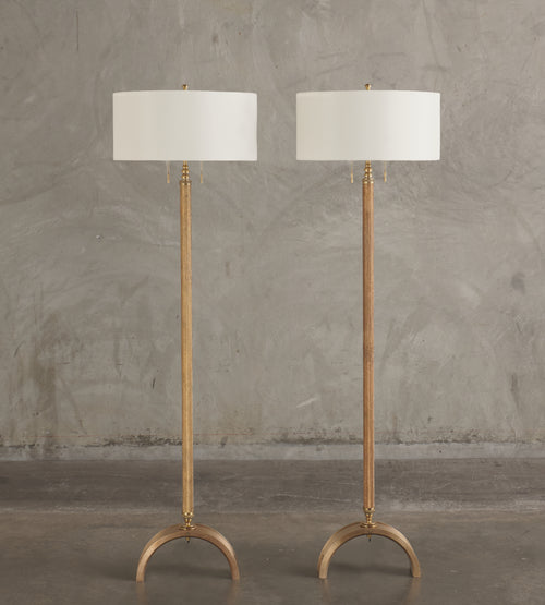 PAIR OF SNAKESKIN STANDING LAMPS BY GIANNI VALLINO