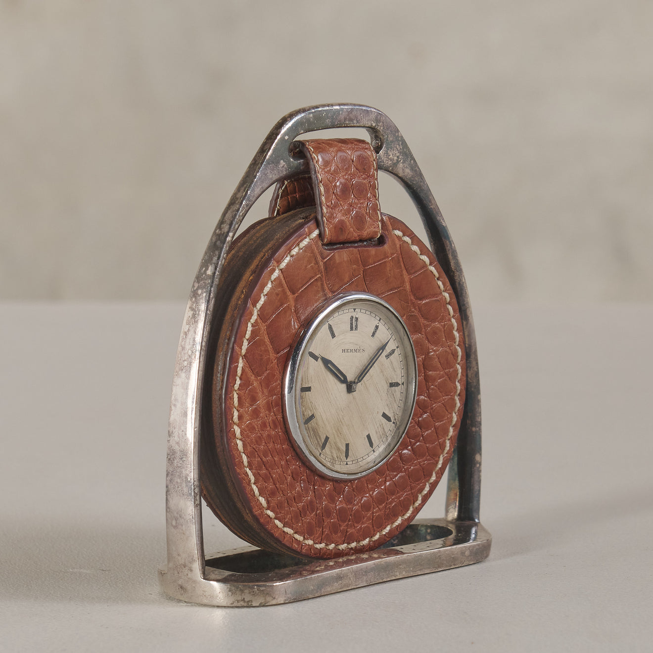 PAUL DUPRÉ-LAFON FOR HERMES STIRRUP DESK CLOCK, FRANCE, C1930