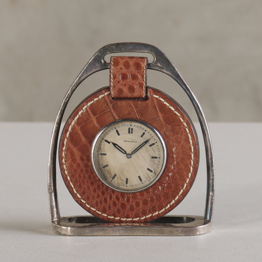 PAUL DUPRÉ-LAFON FOR HERMES STIRRUP DESK CLOCK, FRANCE, C1930
