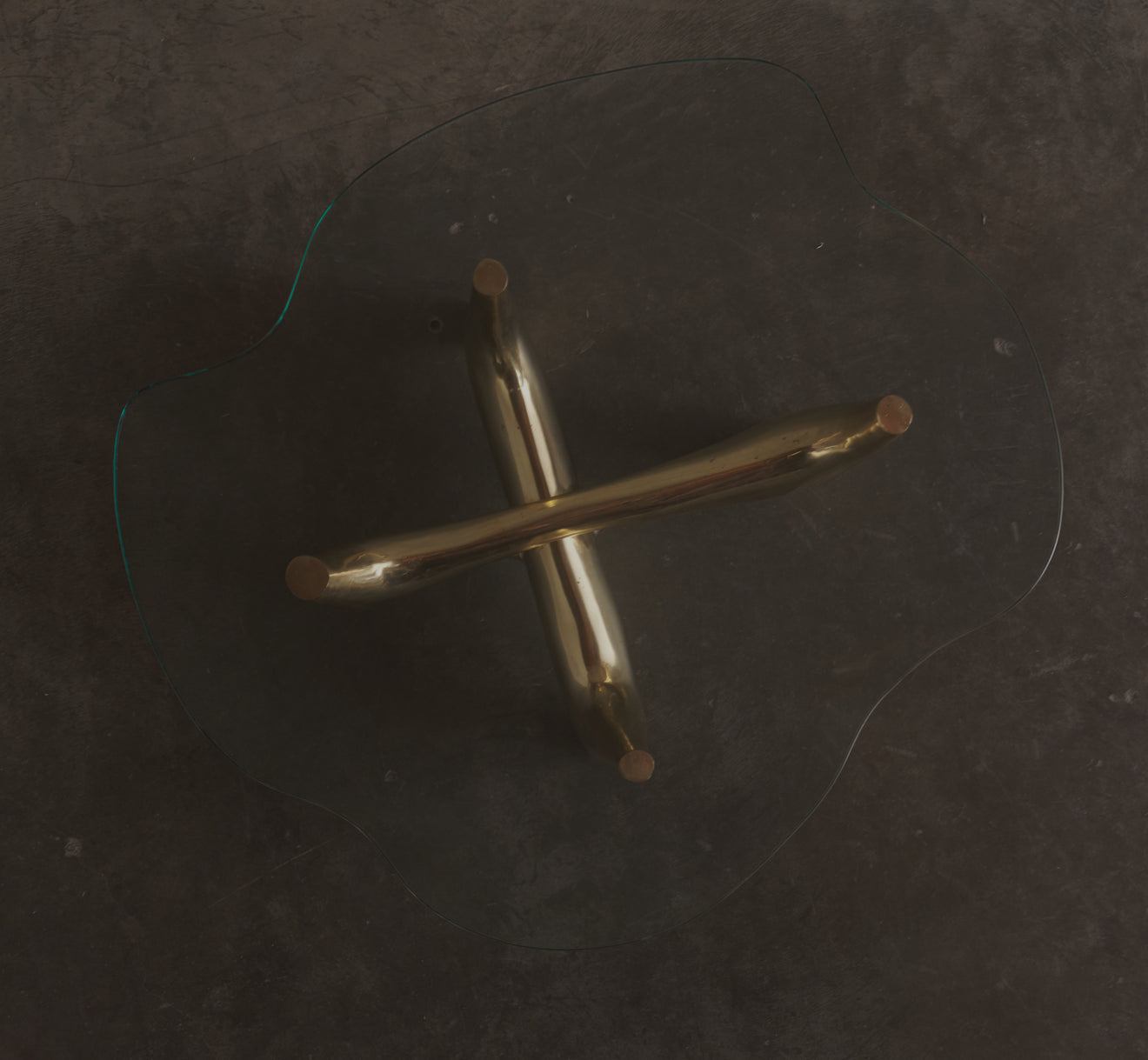 PHILIPPE HIQUILY BRASS COFFEE TABLE, c1970 (ATTRIBUTED)
