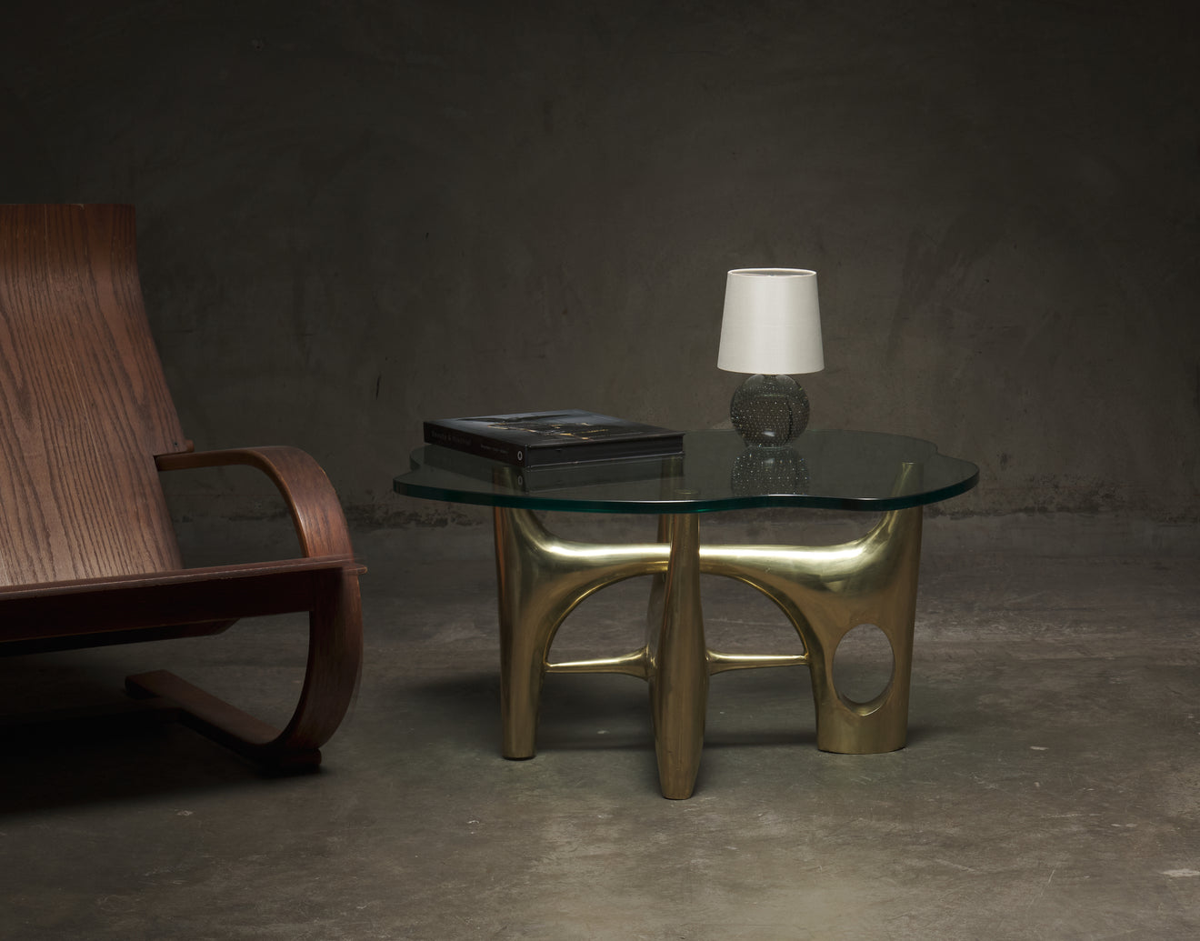 PHILIPPE HIQUILY BRASS COFFEE TABLE, c1970 (ATTRIBUTED)