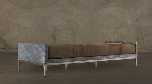 RUIVANA MARBLE DAYBED WITH COW HIDE UPHOLSTERY