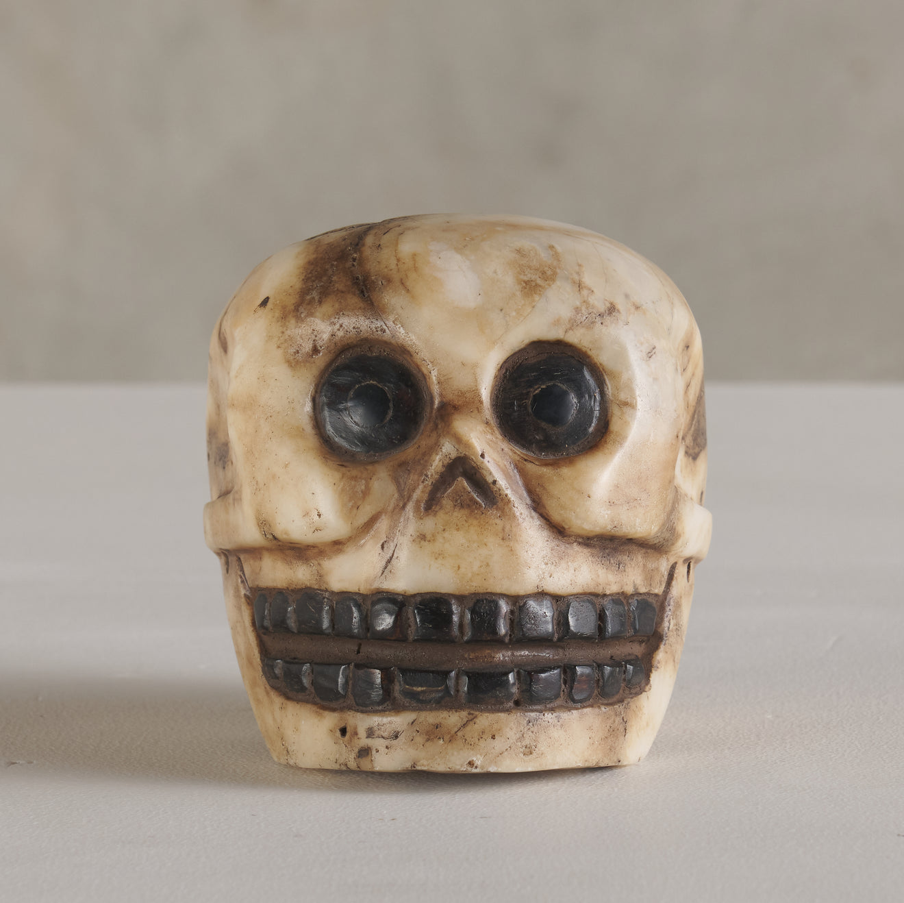 PRE COLOMBIAN STYLE ALABASTER SKULL