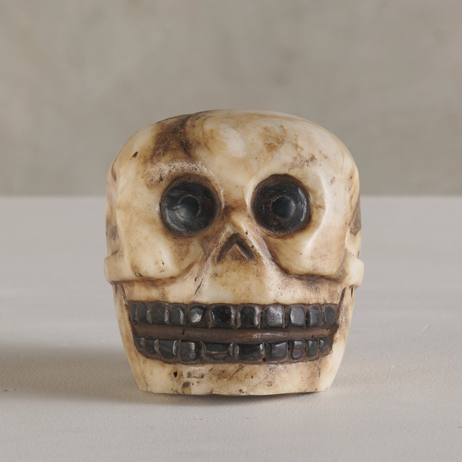 PRE COLOMBIAN STYLE ALABASTER SKULL