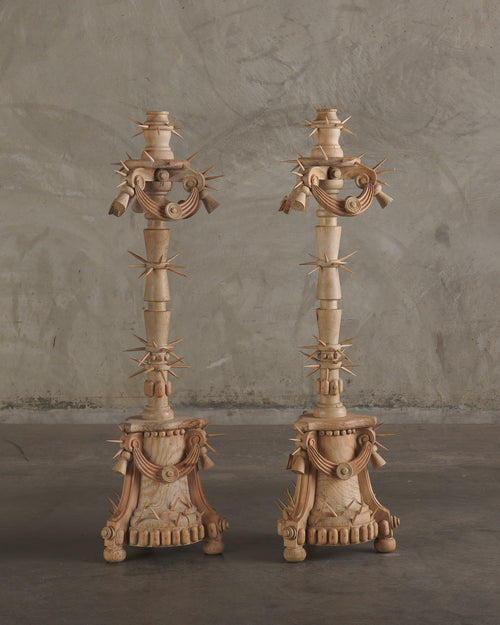 Pair of 'Patria' Handcrafted Candlesticks by Mike Diaz