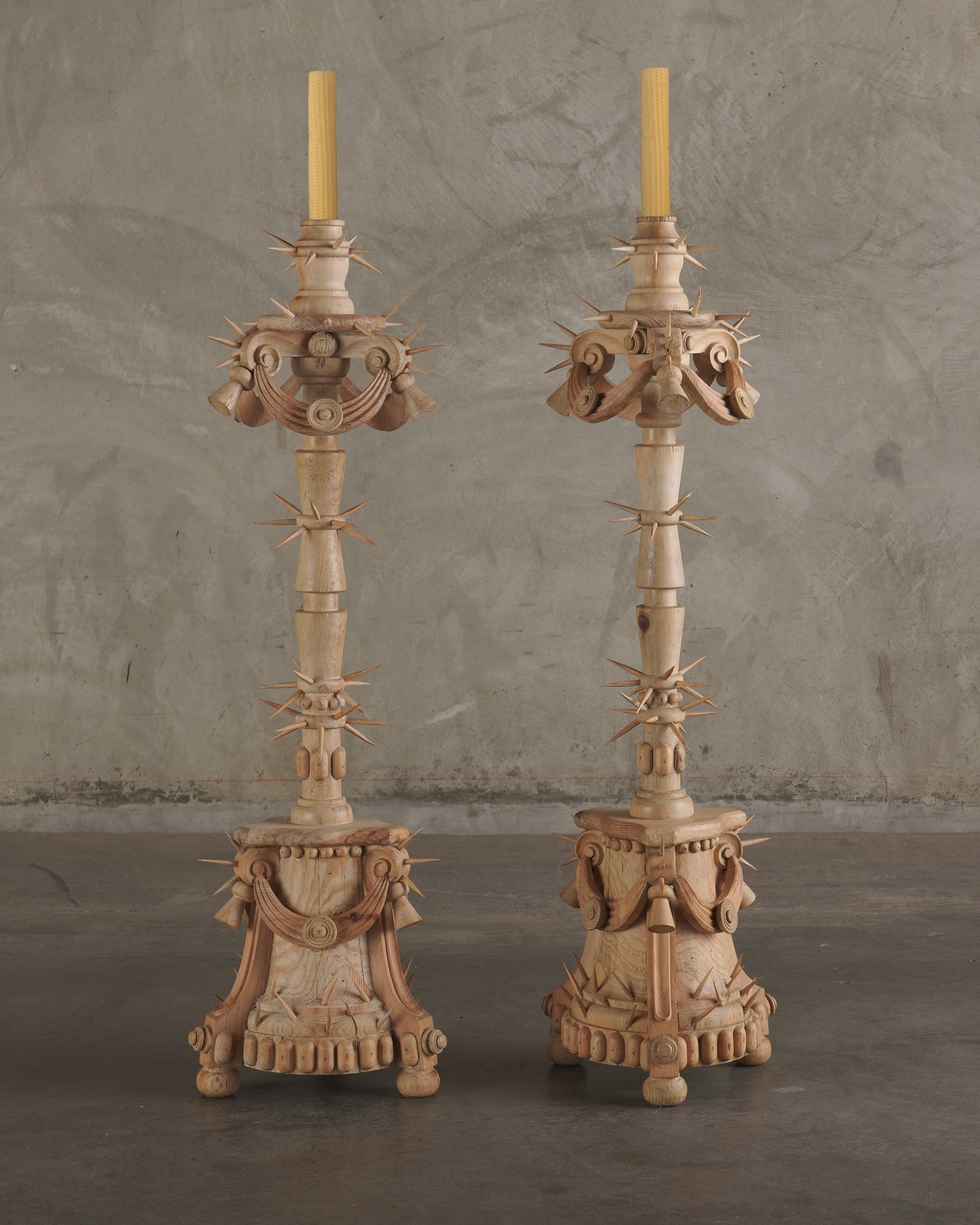 Pair of 'Patria' Handcrafted Candlesticks by Mike Diaz