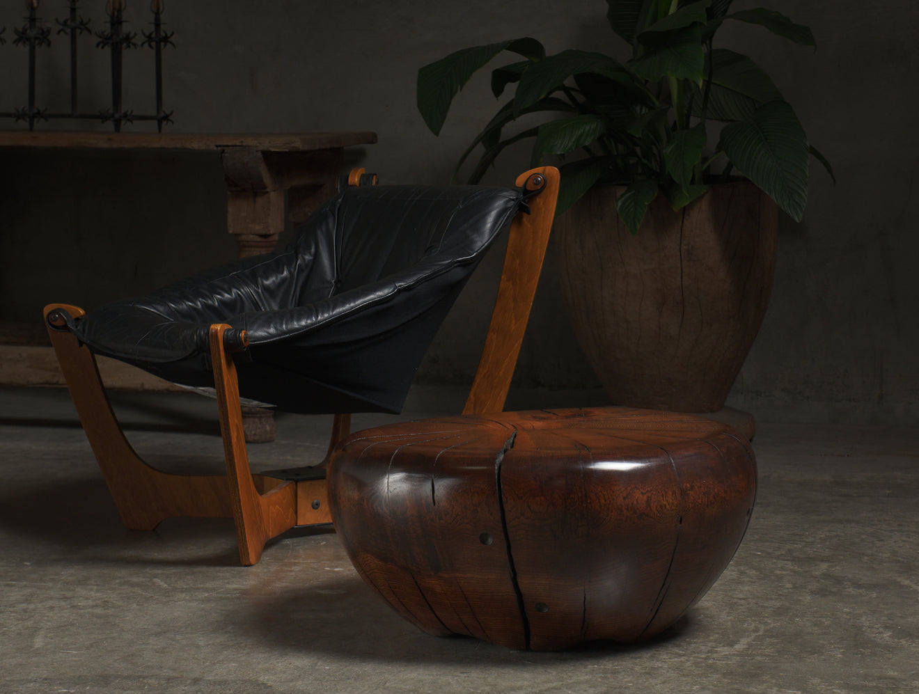RED OAK SIDE TABLE BY DAN POLLOCK