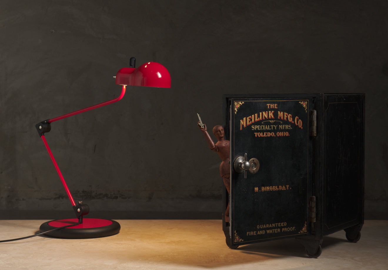 JOE COLOMBO FOR STILNOVO ARTICULATED TABLE LAMP,  1970