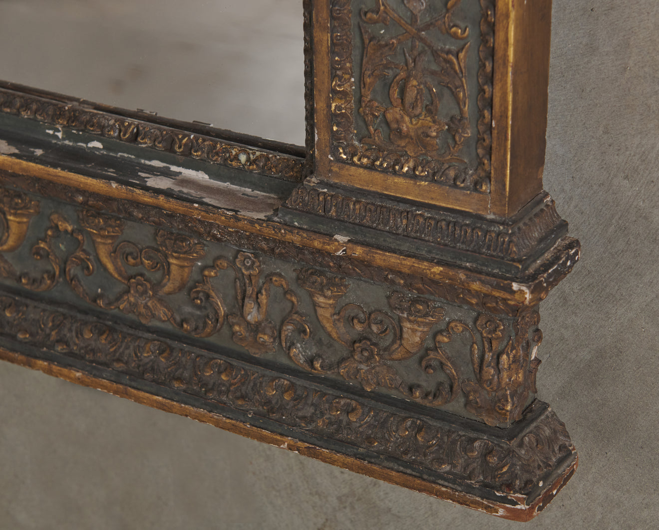 RENAISSANCE REVIVAL ARCHITECTURAL WALL MIRROR, MID 19TH C