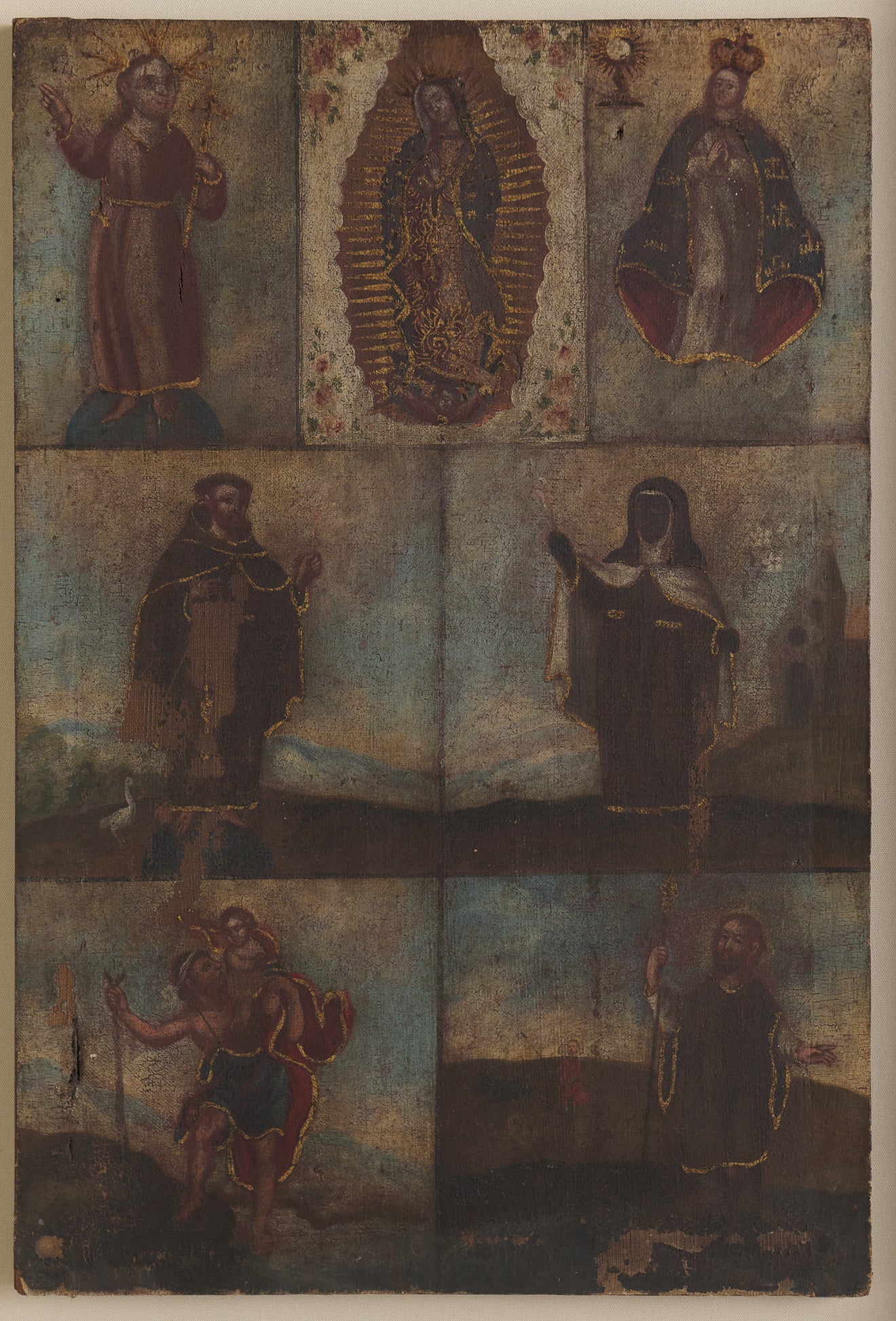 RELIGIOUS SALESMAN SAMPLE OF SAINTS, 19th C